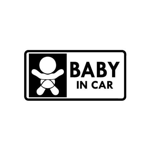 Baby In Car Square vinyl decal sticker