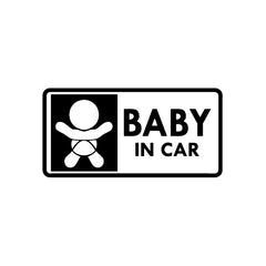 Baby In Car Square vinyl decal sticker