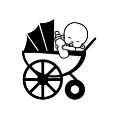 Baby With Bottle On Hands Carriage vinyl decal sticker