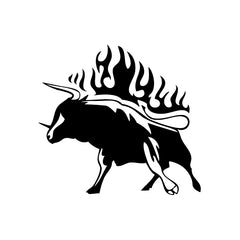 Bull Wild Fight Flame vinyl decal sticker
