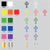 Cross Shape vinyl decal sticker choice of color