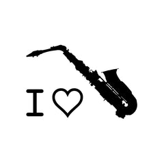 Love Saxophone vinyl decal sticker