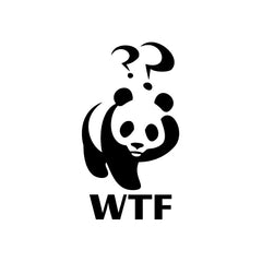 Panda WTF Cute Logo vinyl decal sticker