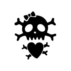 Skull Bone Bow Heart vinyl decal sticker