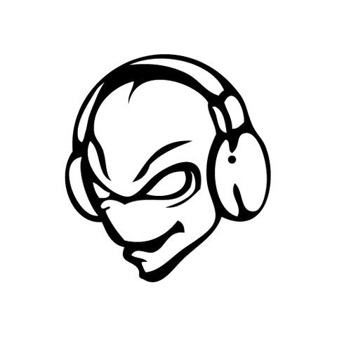 Alien Disc Jockey DJ vinyl decal sticker