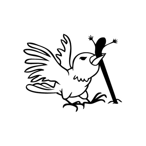 Bird Worm Fight vinyl decal sticker