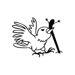 Bird Worm Fight vinyl decal sticker