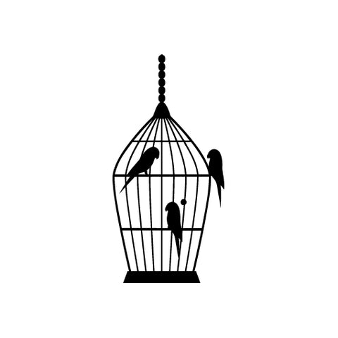 Birdcage Parrot Playground Art vinyl decal sticker