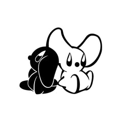 Bunny Yin Yang vinyl decal sticker