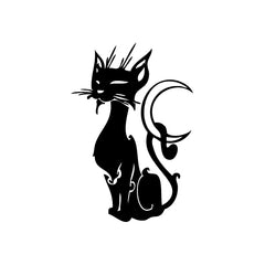 Cat Black Moon vinyl decal sticker