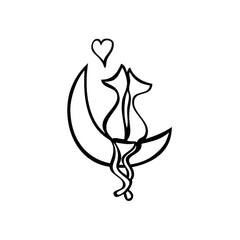 Cat Moon Romance vinyl decal sticker