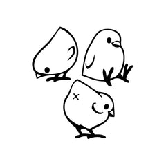 Chicken Cute Three Brothers vinyl decal sticker