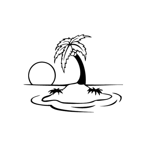 Coconut Tree Island vinyl decal sticker