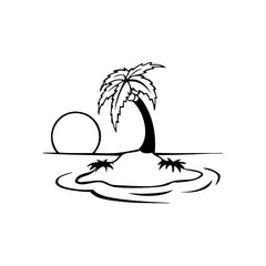 Coconut Tree Island vinyl decal sticker