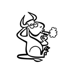 Cow Smoke Cigar vinyl decal sticker