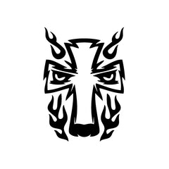 Cross Flame Stare vinyl decal sticker