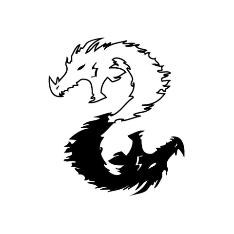 Dragon Double Head Yin Yang vinyl decal sticker