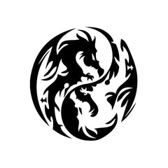 Dragon Yin Yang vinyl decal sticker