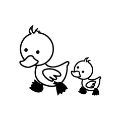 Duck Follow Brother To Lake vinyl decal sticker
