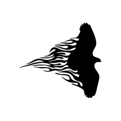 Eagle Flame Above vinyl decal sticker