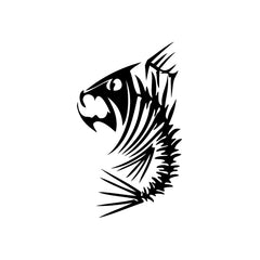 Fish Bone Monster Skull vinyl decal sticker