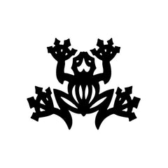 Frog On Wall Post vinyl decal sticker