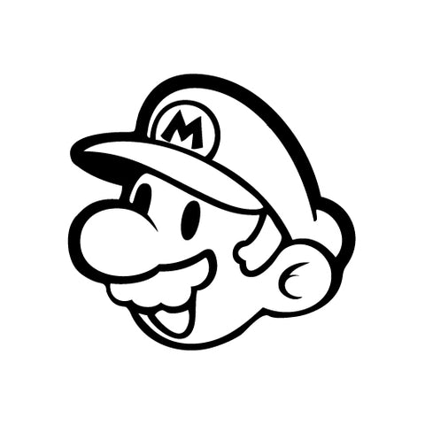 Game Mario Head vinyl decal sticker