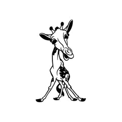 Giraffe Curious Look vinyl decal sticker