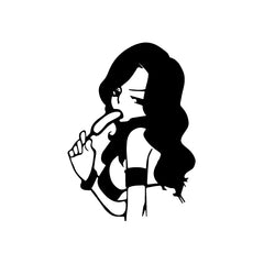 Girl Eating Sausage vinyl decal sticker