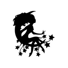 Girl On Moon vinyl decal sticker