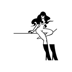 Girl Sexy Wait On Table vinyl decal sticker