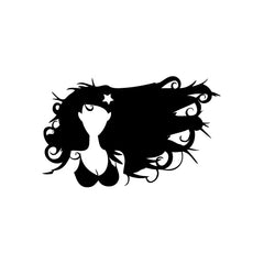 Girl Super Hair Style vinyl decal sticker