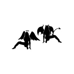 Girls Angel Versus Devil vinyl decal sticker