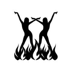 Girls Dance In Flame vinyl decal sticker