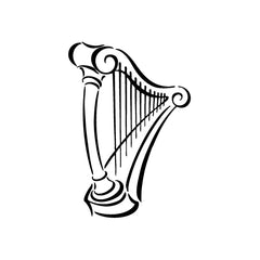 Harp Instrument vinyl decal sticker