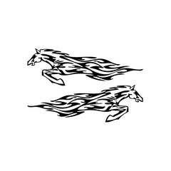 Horse Fire Mirror vinyl decal sticker