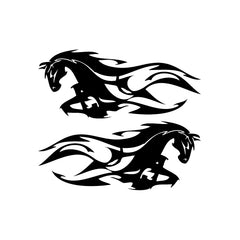 Horse Flame Mirror vinyl decal sticker