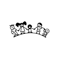 Kids Hold Hands Around World vinyl decal sticker