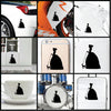 Lady Classic Noble Walk Dog vinyl decal sticker where you can apply