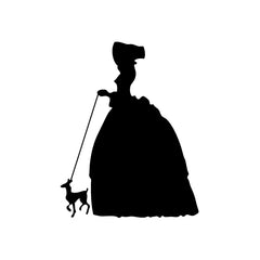 Lady Classic Noble Walk Dog vinyl decal sticker