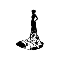 Lady Fashion Flower Dress vinyl decal sticker
