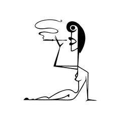 Lady Smoke Art vinyl decal sticker