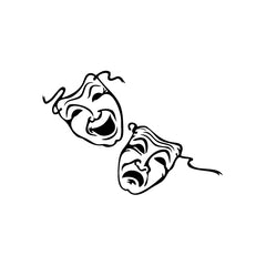 Mask Comedy Tragedy vinyl decal sticker