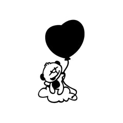 Monkey Heart Balloon vinyl decal sticker