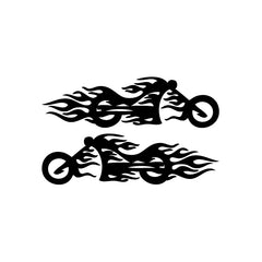 Motorcycle Flame Mirror vinyl decal sticker