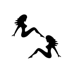 Mud Flap Girl Mirror vinyl decal sticker