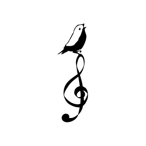 Music Bird Sing On Clef vinyl decal sticker