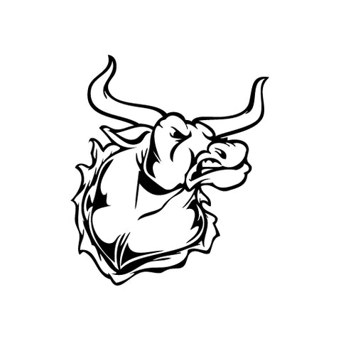 Ox Head On Wall vinyl decal sticker