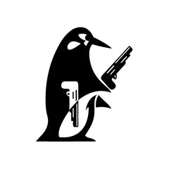 Penguin Double Gun vinyl decal sticker