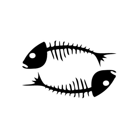 Pisces Skeleton vinyl decal sticker